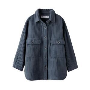 Zara girls size 9-10Y oversized textured shirt